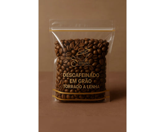 Café descafeinado em grão, embalagem 250 g – Cafés Serrano