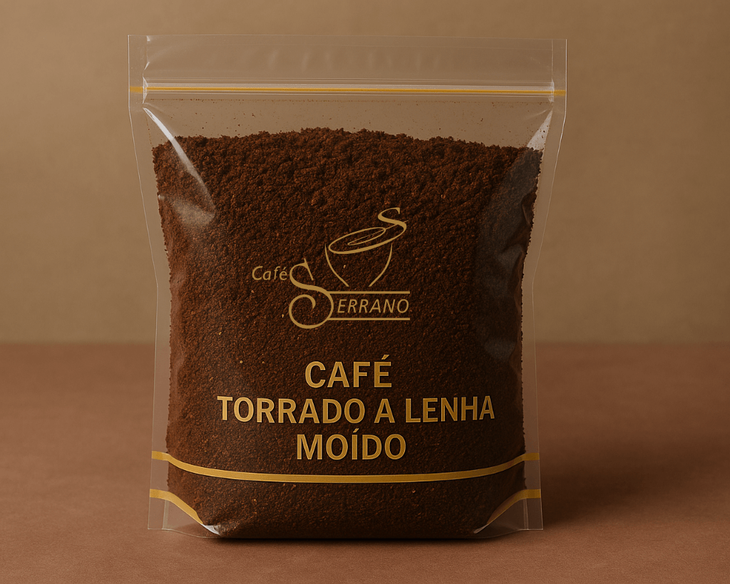 Café moído para coador de pano com torra a lenha – Cafés Serrano