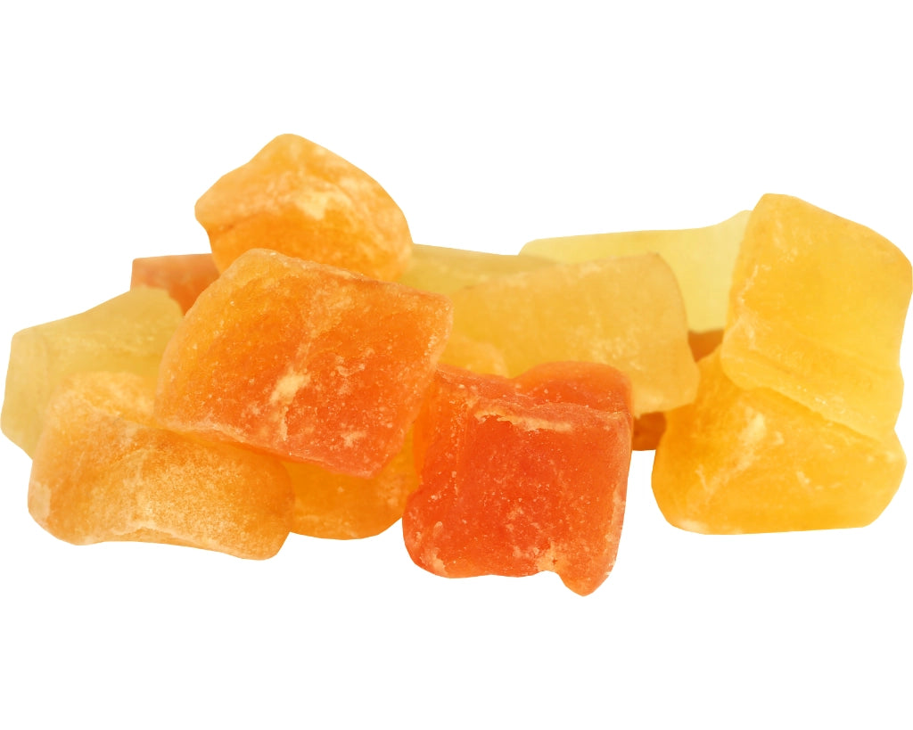 Papaia desidratada em pedaços, embalagem 100 g – Cafés Serrano