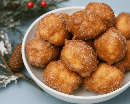 Sonhos caseiros prontos feitos com o preparado Cafés Serrano – doces fofos e dourados, perfeitos para festas e partilhas