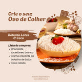 Pack Ovo Páscoa Criativo: Bolacha Lotus, Chocolate Branco e Coco Ralado