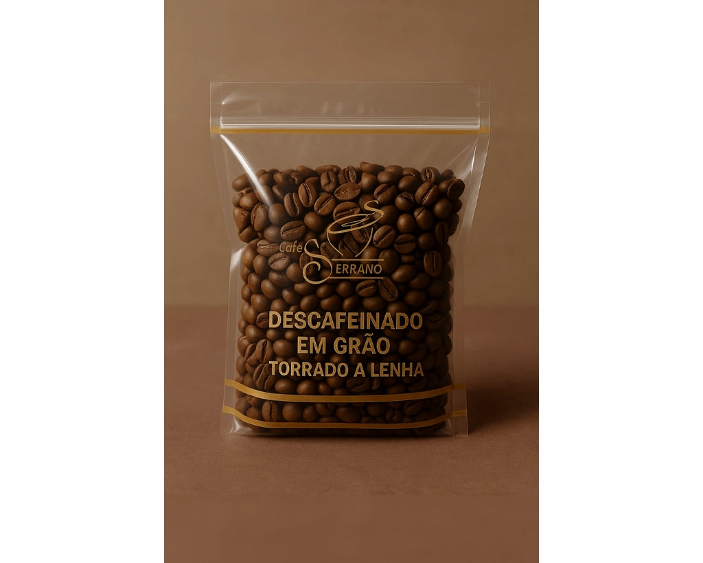 Café descafeinado em grão, embalagem 250 g – Cafés Serrano
