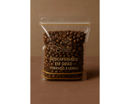 Café descafeinado em grão, embalagem 250 g – Cafés Serrano