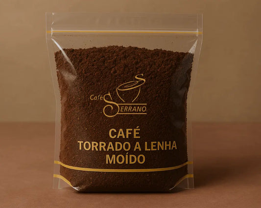 Café Moído para Cafeteira de Êmbolo | Blend Torrado a Lenha | Cafés Serrano