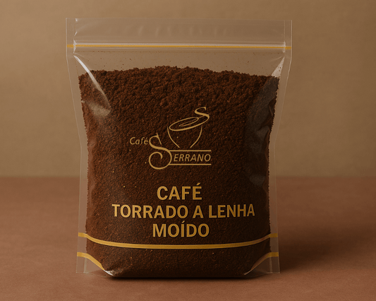 Café moído para coador de pano com torra a lenha – Cafés Serrano