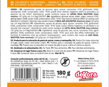 Corante em Pasta Laranja 30g | Decoração de Bolos e Coberturas | Cafés Serrano