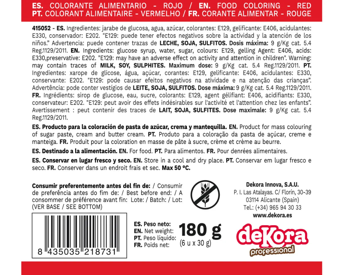 Corante em Pasta Vermelho 30g | Bolos, Massas e Sobremesas | Cafés Serrano
