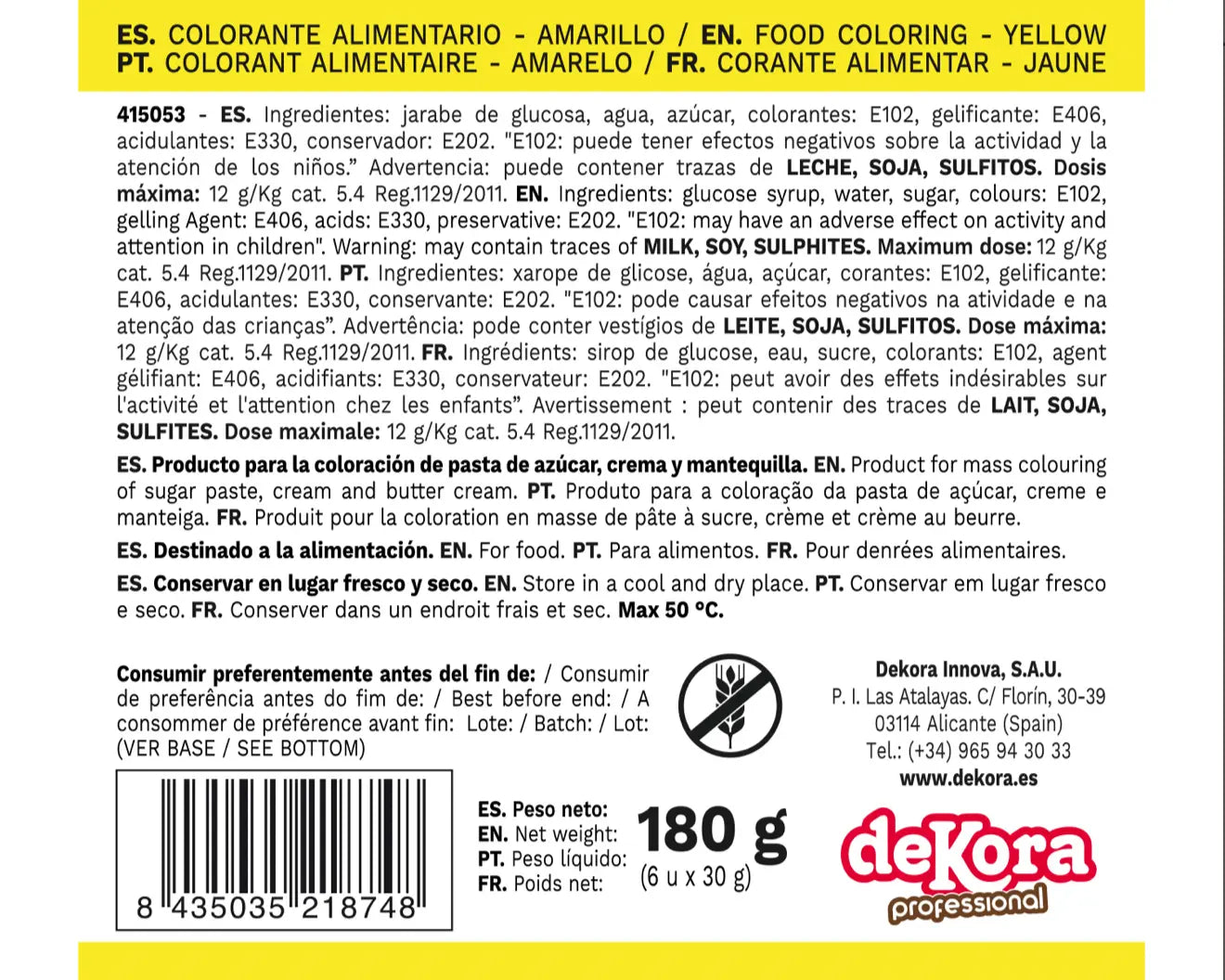 Corante em Pasta Amarelo 30g | Para Bolos e Cake Design | Cafés Serrano