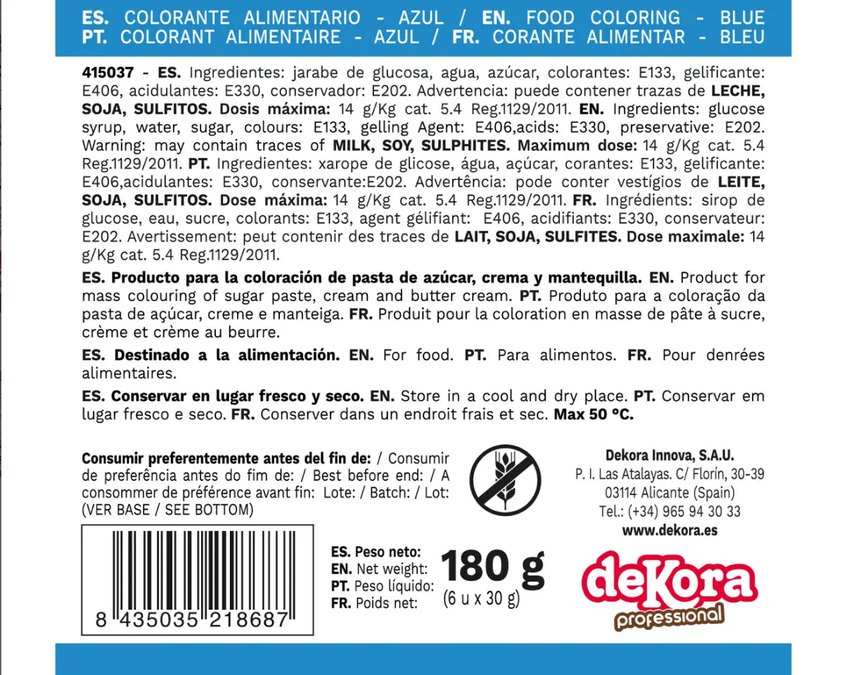 Corante em Pasta Azul 30g | Ideal para Bolos e Decorações | Cafés Serrano