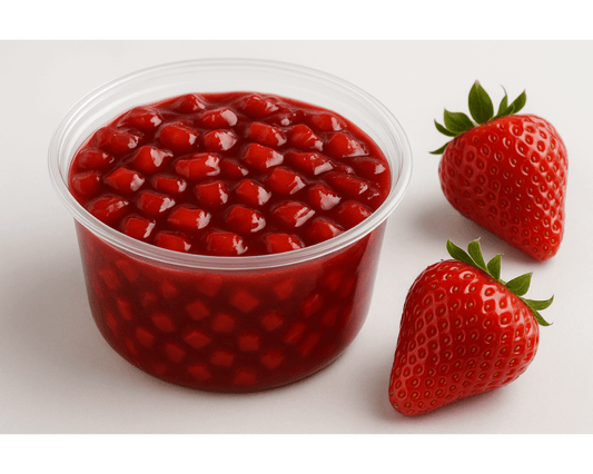 Recheio de morango com pedaços de fruta 500g – Cafés Serrano