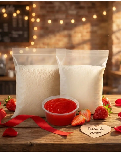Kit Torta do Amor: Massa Fofa com Chantilly e Morango | Cafés Serrano