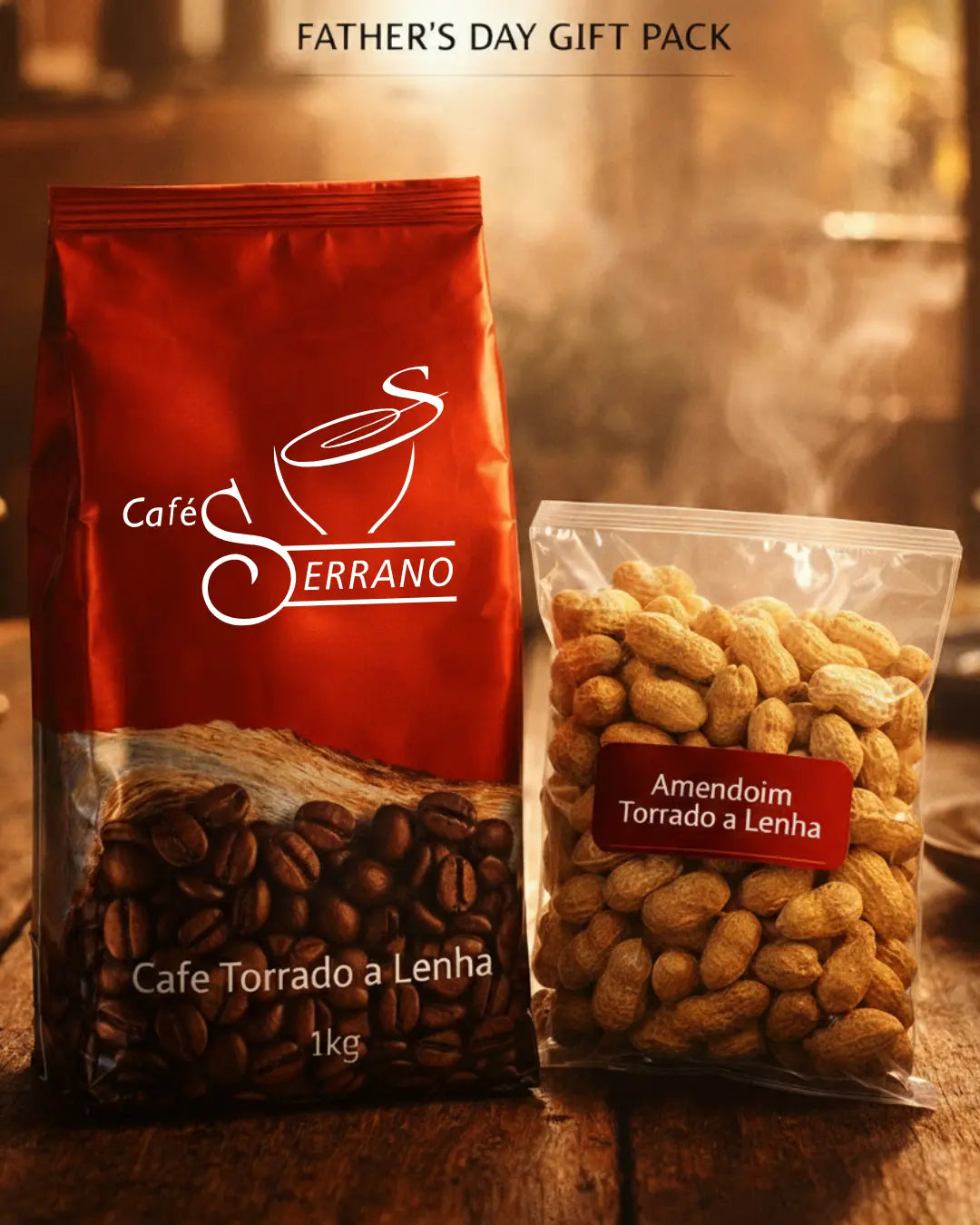 Pack Dia do Pai - Café Grão e Amendoim Torrado | Cafés Serrano