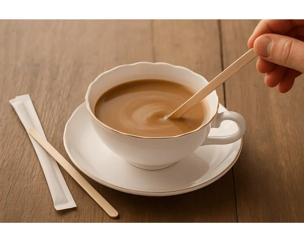 Palhetas de Madeira Ecológicas Para Café – Embalagem de 50 unidades Cafés Serrano